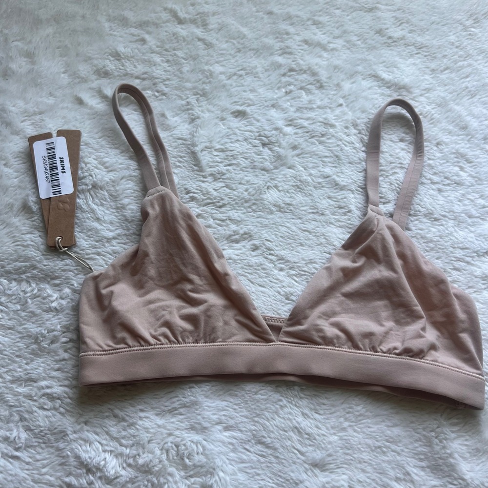Skims Women's Fits Everybody Triangle Bralette Mica Tan Size XS BR-TRI-9200 NWT